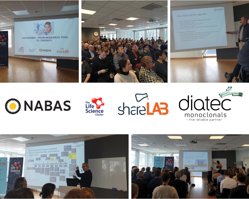 A collage of people at the seminar, the presentation and logos of the hosts.