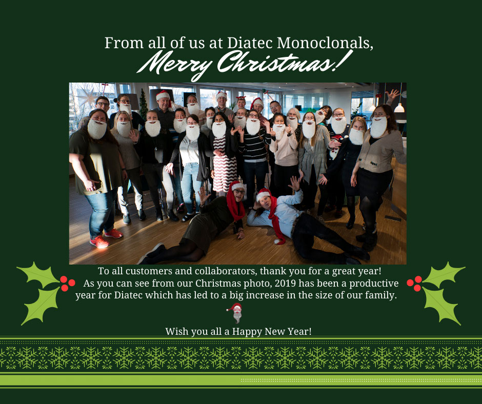 Diatec group picture with holiday greetings for customers and collaborators