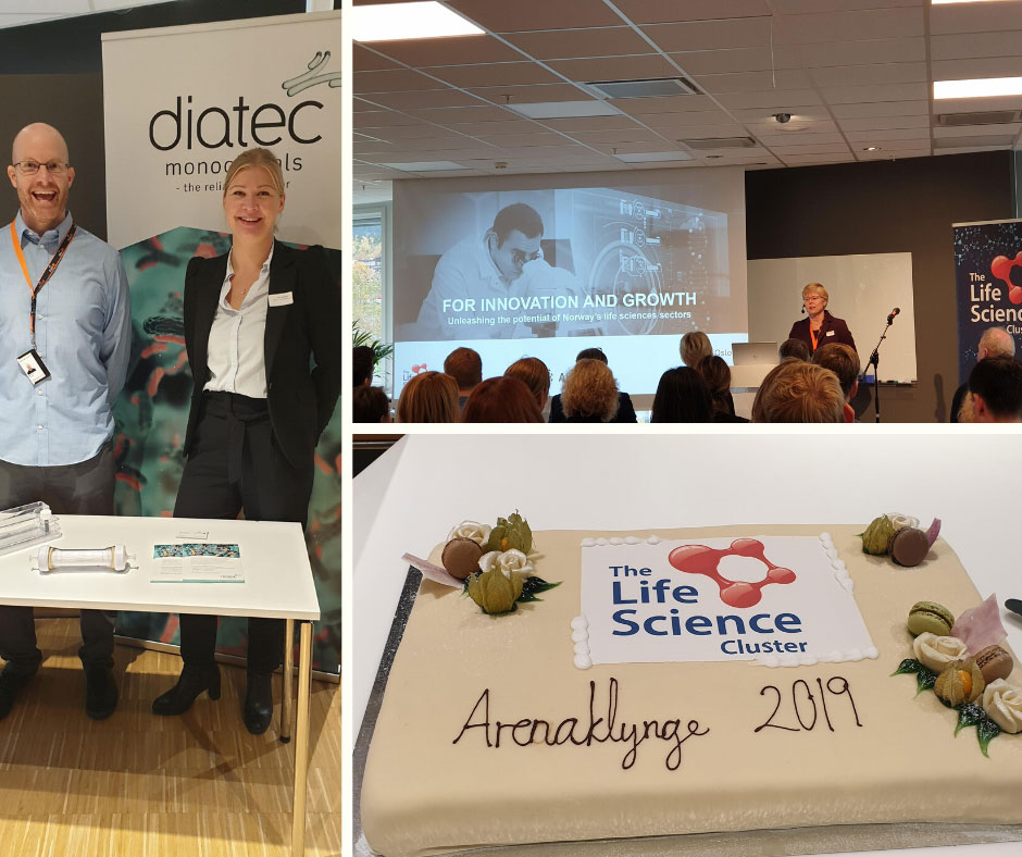 Andreas Ditzel and Mira Børstad celebrating Arena status for The Life Science Cluster.